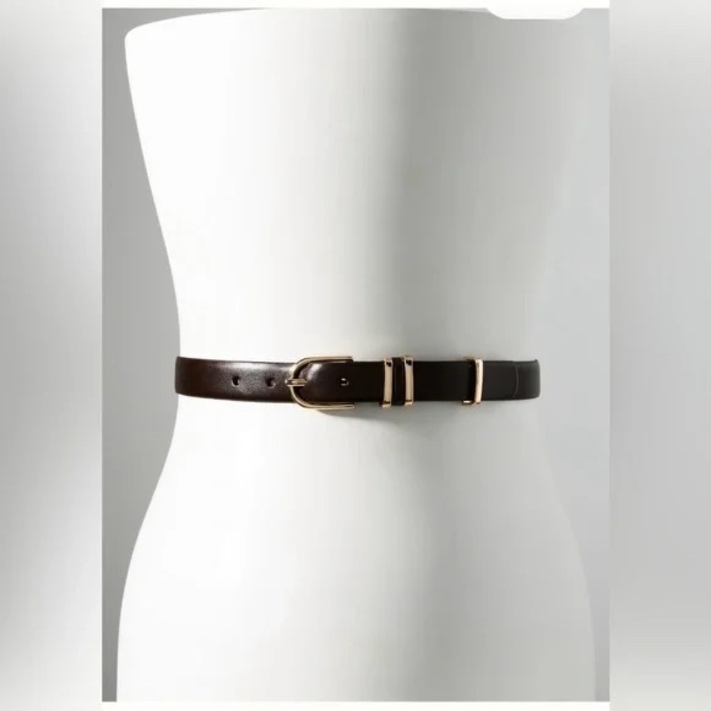 NWT Anthropologie Brown Basic Keeper Belt Large